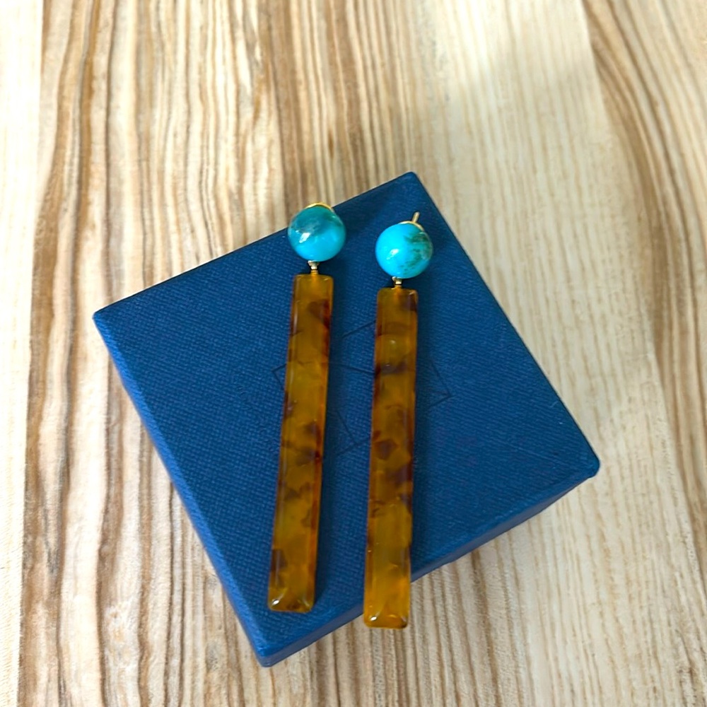 Rachel Comey turquoise and resin earrings!
